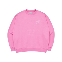 Áo Nỉ Sweater ADLV Chữ Nghiêng Màu Hồng