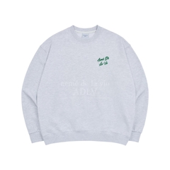 Áo Nỉ Sweater ADLV Chữ Nghiêng Màu Xám Nhạt