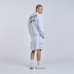 Áo Nỉ Sweater ADLV Chữ Nghiêng Màu Xám Nhạt
