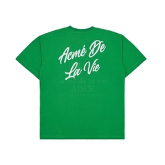 Áo Phông ADLV Tshirt Logo Chữ Nghiêng Màu Xanh Lá