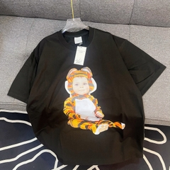 Áo Phông ADLV Baby Face Bé Mặc Bộ Hổ Màu Đen