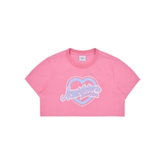 Áo Phông ADLV Croptop Tim Màu Hồng