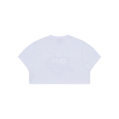 Áo Phông ADLV Croptop Tim Màu Trắng