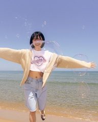 Áo Phông ADLV Croptop Tim Màu Trắng