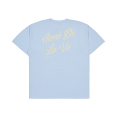 Áo Phông ADLV Tshirt Logo Chữ Nghiêng Màu Xanh Dương