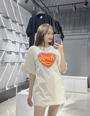 Áo Phông Nerdy Cursive Logo Heart Màu Kem