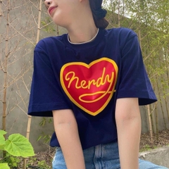 Áo Phông Nerdy Cursive Logo Heart Màu Xanh Navy