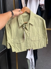 Áo Sơ Mi Croptop Thiết Kế Hàn