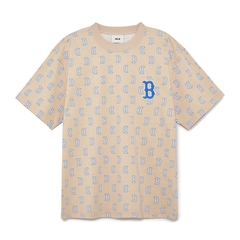Áo Phông MLB Logo Chữ B 3ATSM1133-43SAL Màu Kem Nâu