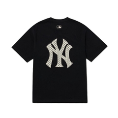 Áo Phông MLB Logo NY Monogram 3ATSM0224-50BKS Màu Đen