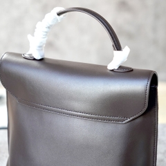 Balo Retro Hàn Quốc Da Lộn Size 26cm Màu Nâu Cafe