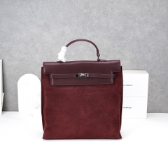 Balo Retro Korea Da Lộn Size 30cm Màu Đỏ Ancora