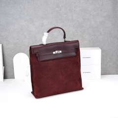Balo Retro Korea Da Lộn Size 30cm Màu Đỏ Ancora