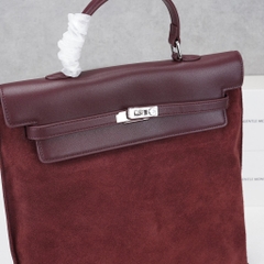 Balo Retro Korea Da Lộn Size 30cm Màu Đỏ Ancora