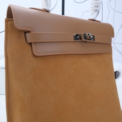 Balo Retro Made In Korea Da Bò 26cm Màu Be