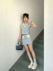 Bộ kẻ manto kẻ xanh