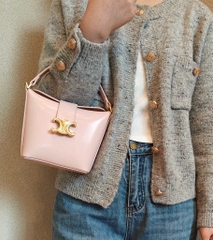 Túi Cầm Tay Celine Remake Korea Mini Bucket Da Bê Non 14cm
