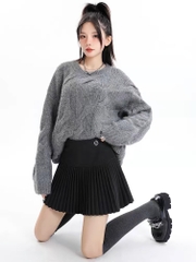 Chân váy dạ xếp ly có lót quần