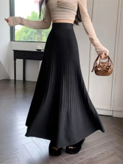 Chân váy len xếp ly xoè đen - trắng