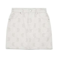 Chân Váy MLB Denim Chữ B 3FDSM0133-43CRS Màu Kem