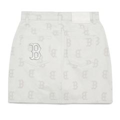 Chân Váy MLB Denim Chữ B 3FDSM0133-43CRS Màu Kem