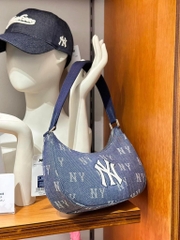 Túi kẹp nách Hobo Denim MLB Monogram New York Yankees Da Bò