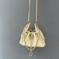 Túi Chanel Da Caviar Màu Vàng Kem