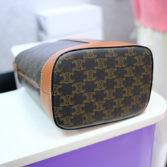 Giỏ Xách Celine Bucket Trompie Da Bò Màu Canvas