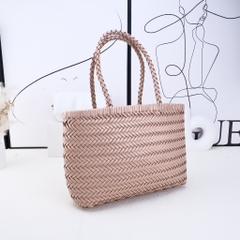 Giỏ Đan Korea Màu Hồng Da Bò Size 26cm