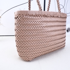 Giỏ Đan Korea Màu Hồng Da Bò Size 26cm