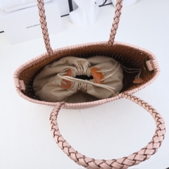 Giỏ Đan Korea Màu Hồng Da Bò Size 26cm