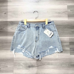 Quần Short Bò Whoau Rách WHTJC2791F Màu Xanh