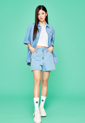 Quần Shorts Nữ MLB Denim NY 3FDPH0133-50SBL Màu Xanh Nhạt