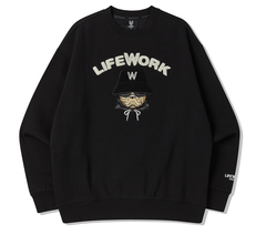 Áo Nỉ Lifework Logo Chó Mặt Ngầu 2023 Màu Đen