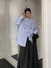 Áo Sơ Mi 3 Nơ Season 2024 Form Oversize