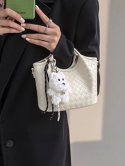Túi Bucket Tote Korea Màu Kem Size 20 cm
