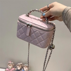 Túi Chanel Korea Vanity Handle Black Remake Korea Da Bò Size 17cm