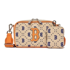 Túi Đeo Chéo MLB Dia Monogram Jacquard Mini Boston Red Sox 3ACRS013N-43SAL Màu Kem