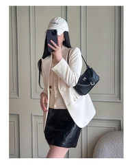 Túi Đeo Vai Rodeo Remake Korea Mini Clutch Màu Đen Khoá Bạc