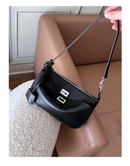 Túi Đeo Vai Rodeo Remake Korea Mini Clutch Màu Đen Khoá Bạc