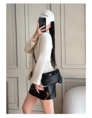 Túi Đeo Vai Rodeo Remake Korea Mini Clutch Màu Đen Khoá Bạc