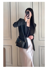 Túi Đeo Vai Rodeo Remake Korea Mini Clutch Màu Đen Khoá Bạc