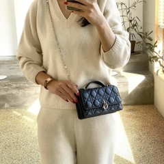 Túi Dior Pochette Lady Bản Hàn Da Cừu 21cm Màu Đen