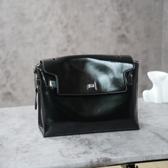 Túi Flap Bag Korea Da Bò Size 33cm Màu Đen