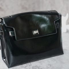 Túi Flap Bag Korea Da Bò Size 33cm Màu Đen