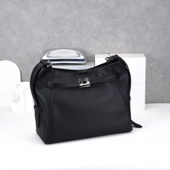 Túi Hobo HM Thiết Kế Hàn Size 32cm Da Bò Togo Màu Đen