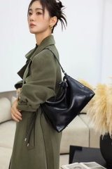 Túi Hobo Shouder Korea Da Bò 30cm Màu Đen