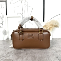 Túi Miumiu Bản Hàn Da Bê Size 22cm Màu Nâu Cafe