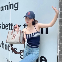Túi Đeo Chéo MLB Tote Mini Logo Chữ B 3AORS062N-43BRD Màu Nâu