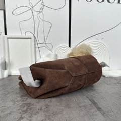 Túi Polene Cyme Bản Hàn Da Lộn Size Mini Màu Nâu Cafe